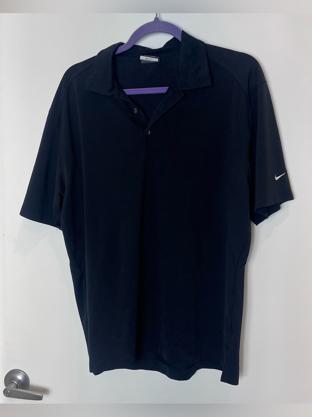 Nike Golf Polo Shirt Mens Large Black Dri-FIT Performance